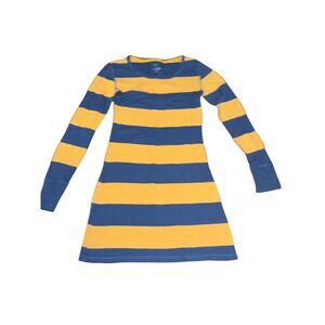 Xhilartation XS Sleepwear Yellow/Blue Striped T-Shirt Dress